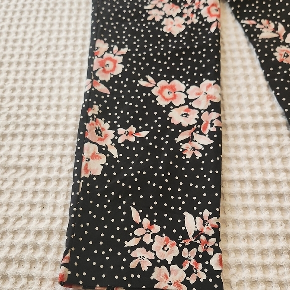 Jules & Leopold Black Polka Dot Pants with Pink Floral Accents Sz SM - Picture 12 of 13